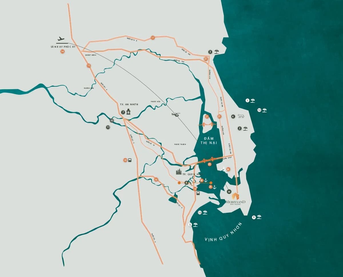 Vị trí dự án Merryland Quy Nhơn